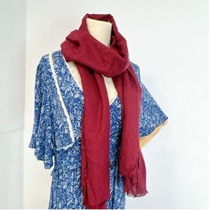 Tory Burch Mosaic logo Jacquard Scarf In Garnet Made In France 80 In*26 …